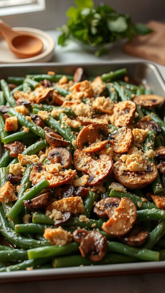 sheet pan green bean casserole