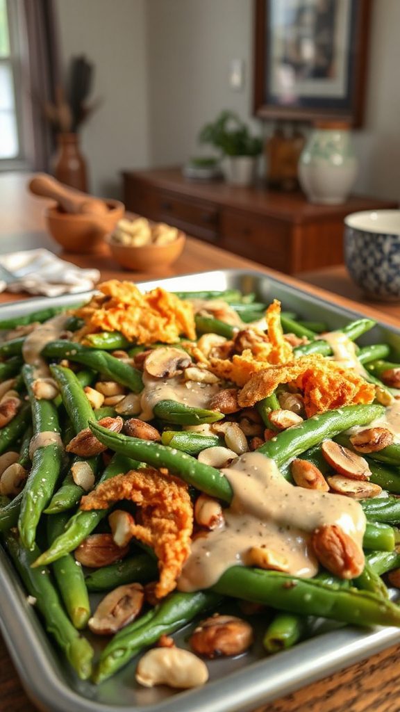 sheet pan green bean casserole