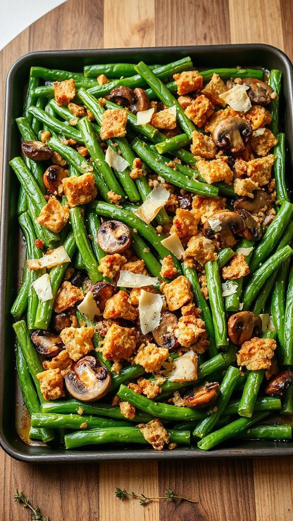 sheet pan green bean casserole