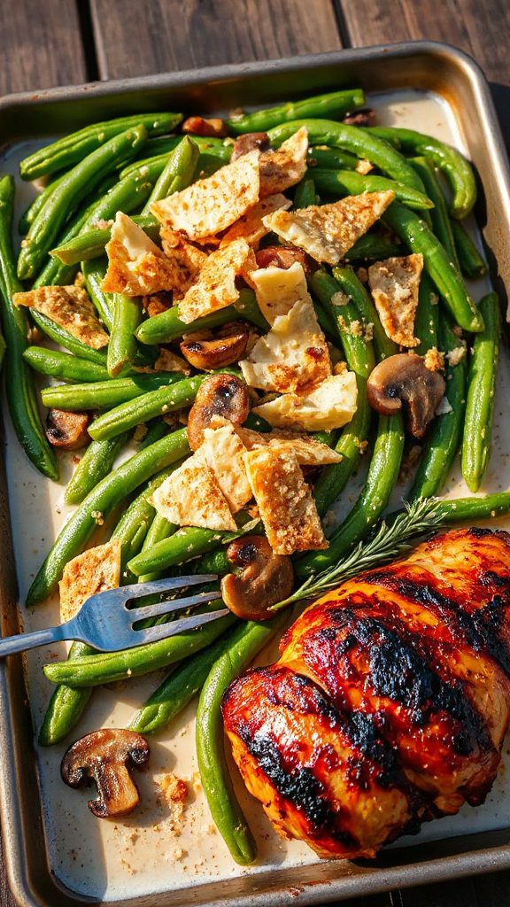 sheet pan green bean casserole