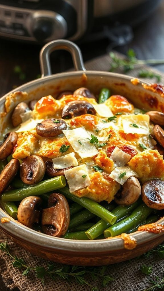 sherry mushroom green bean bake