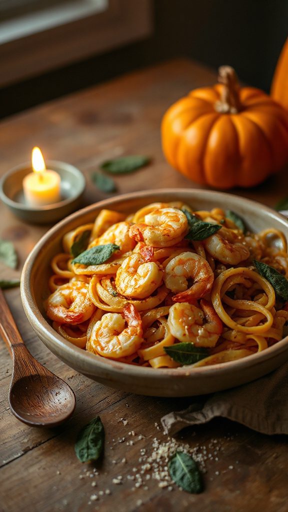 shrimp pumpkin pasta delight