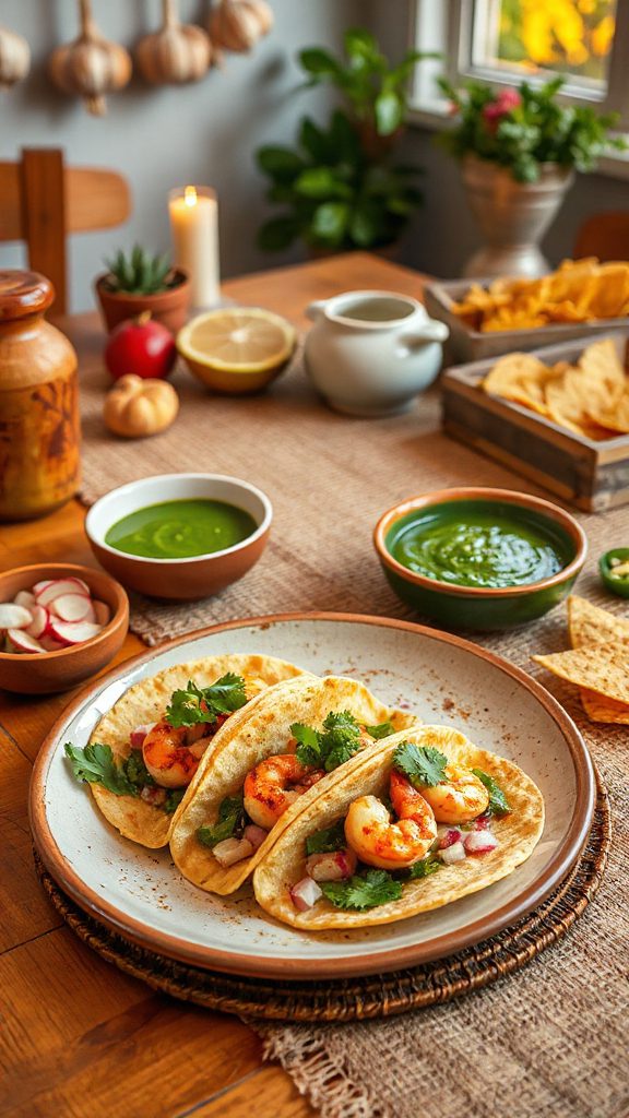 shrimp tacos with mole verde shrimp tacos with mole verde