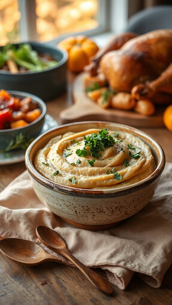 silky herb infused stuffing puree