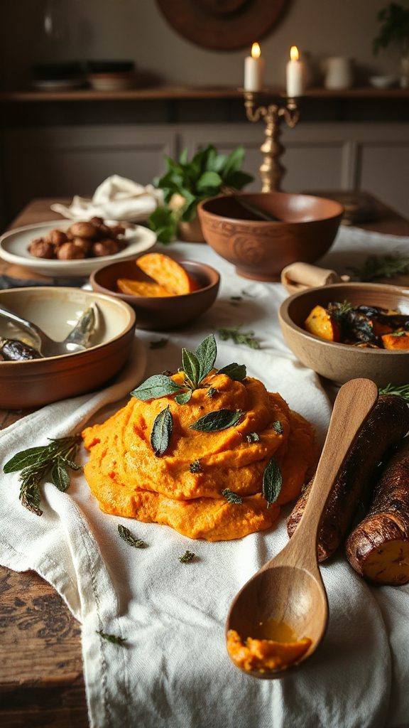 silphium spiced sweet potato mash