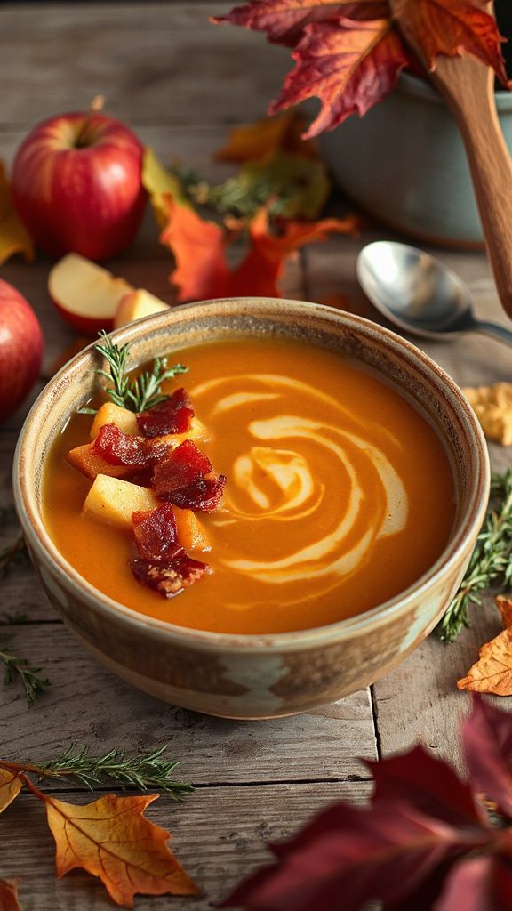 smoky apple bacon soup