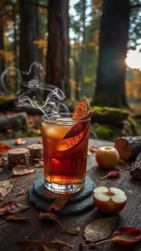 smoky apple cider cocktail