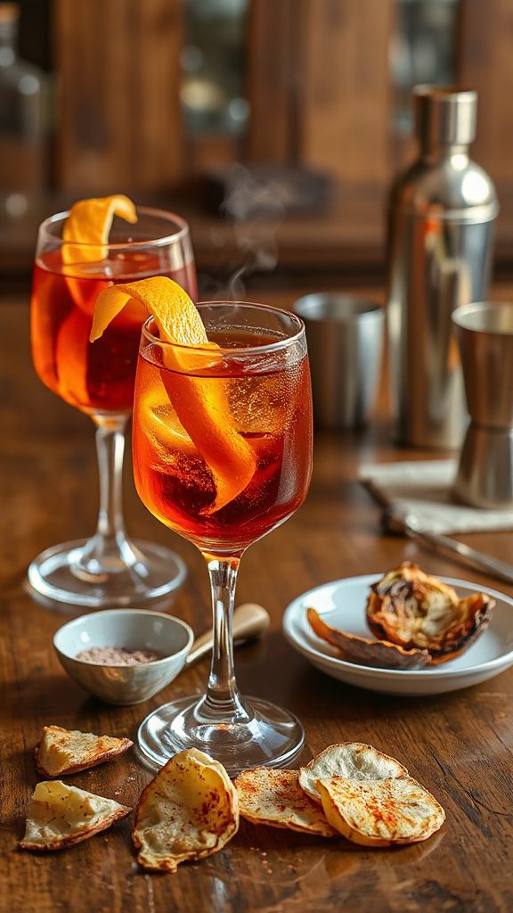 smoky artichoke infused negroni
