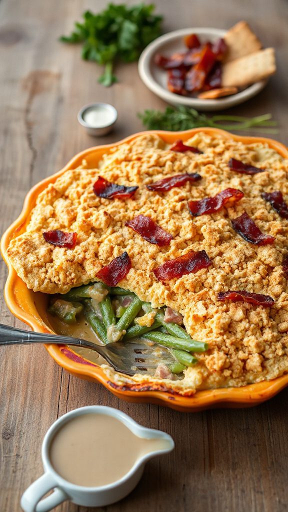 smoky bacon green bean casserole