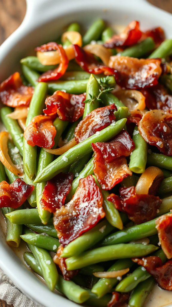 smoky bacon green bean casserole