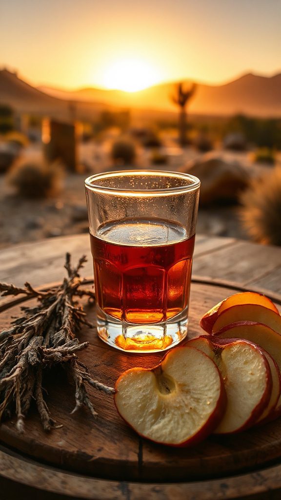 smoky bourbon apple cocktail