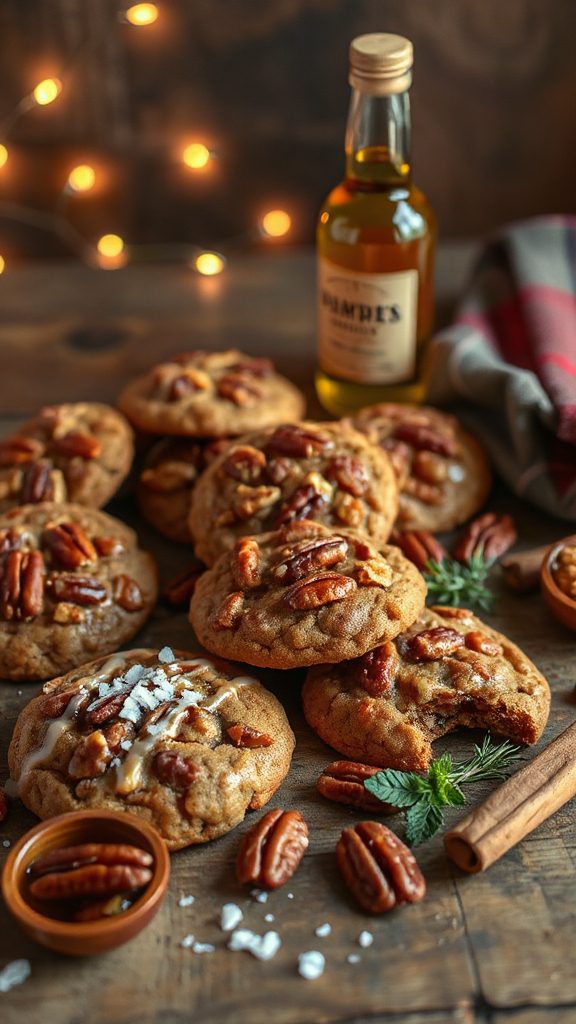 smoky bourbon infused pecan cookies