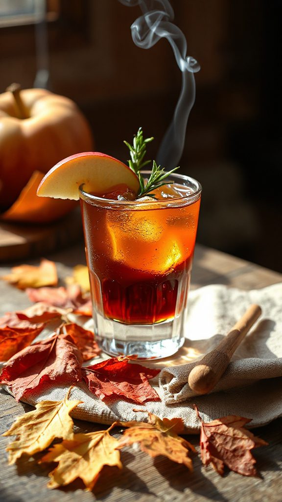 smoky bourbon maple cocktail