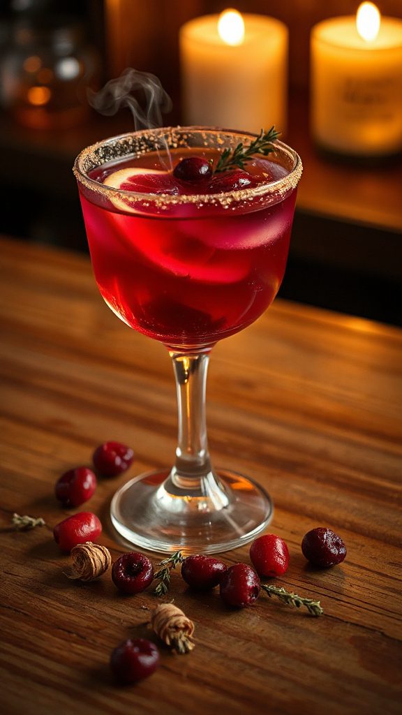 smoky cranberry mezcal cocktail