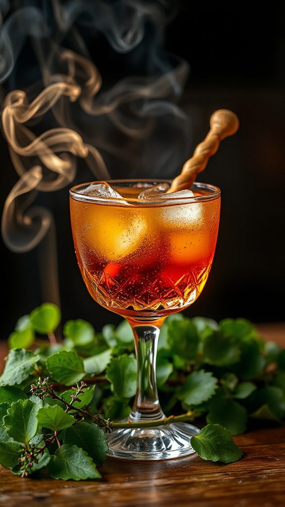 smoky herbal cocktail delight