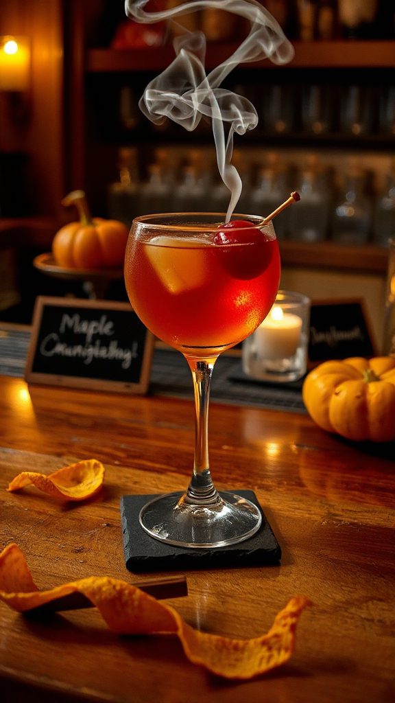 smoky maple autumn cocktail