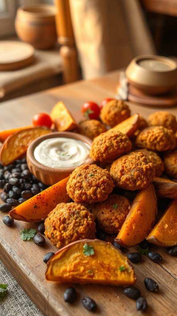 smoky sweet potato falafel