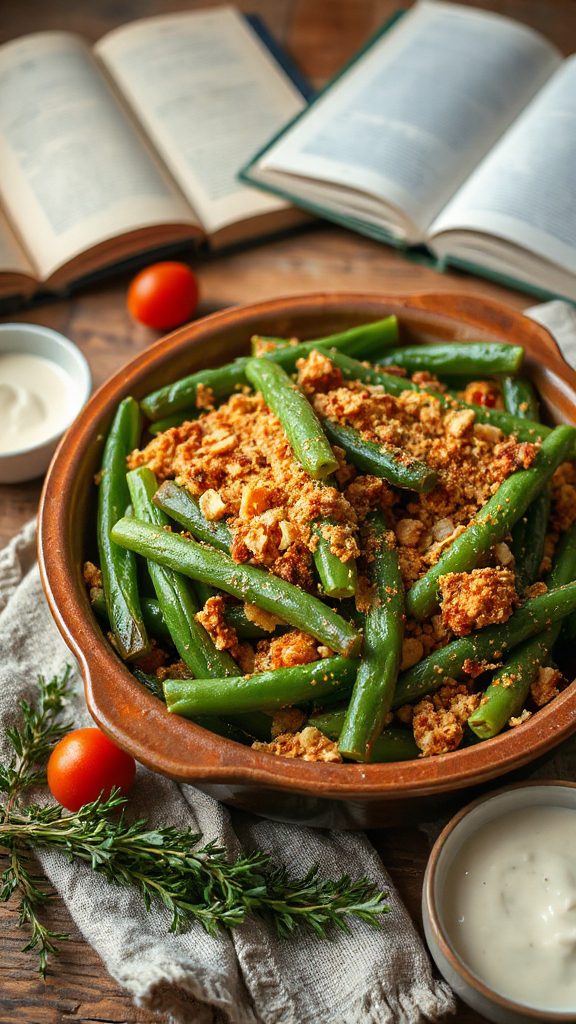 smoky vegan green bean casserole