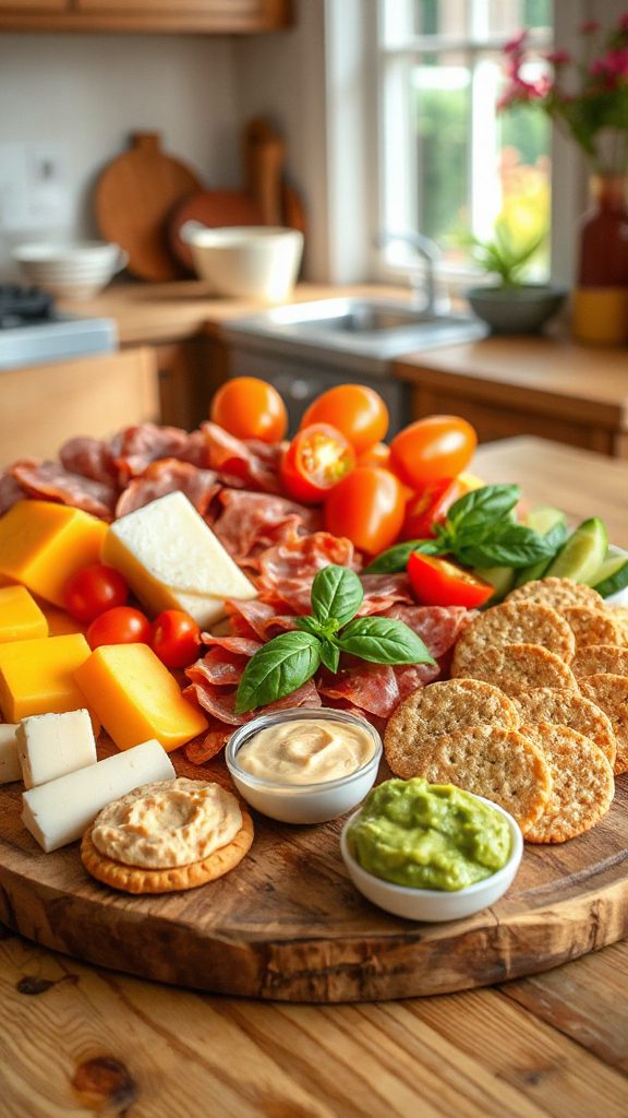 snackable cheese meat platter