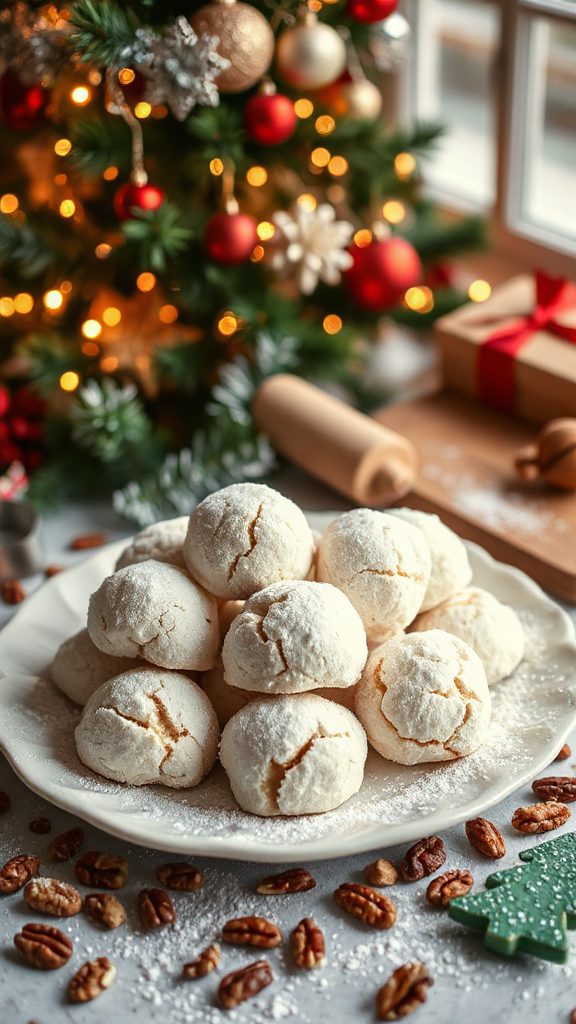 snowy nutty holiday cookies