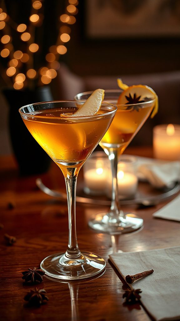 sophisticated clove pear cocktail