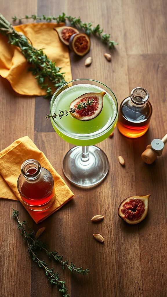 sophisticated fig thyme cocktail
