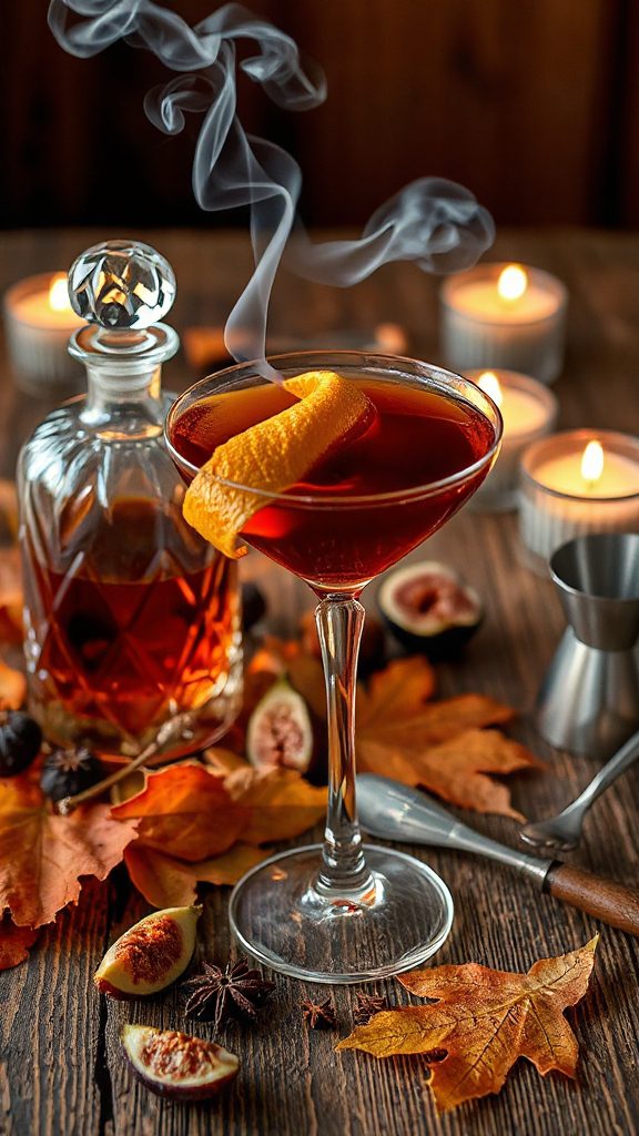sophisticated smoked manhattan cocktail