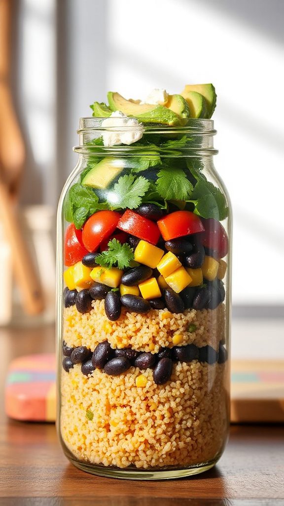 southwest couscous salad jar