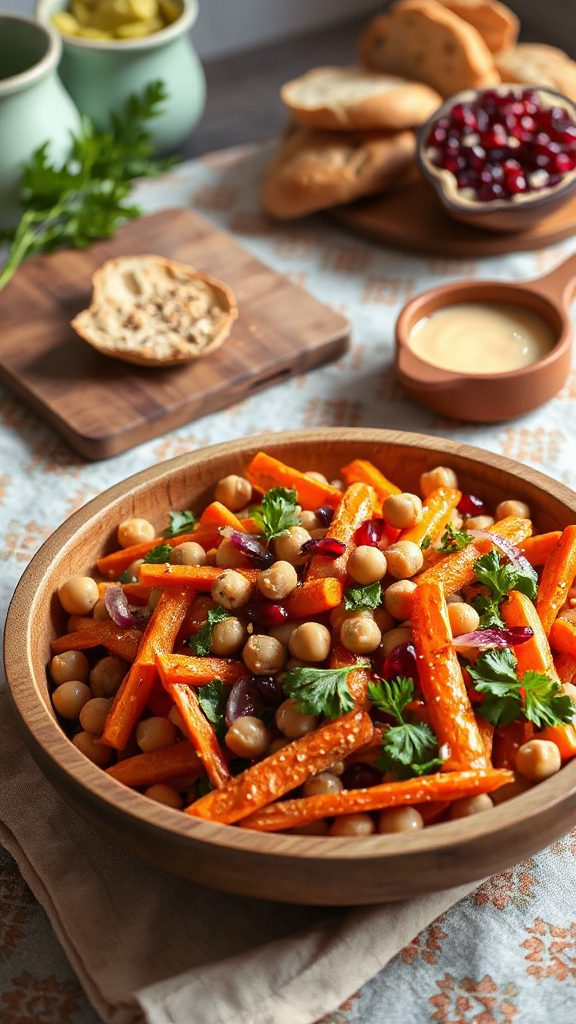 spiced carrot chickpea salad