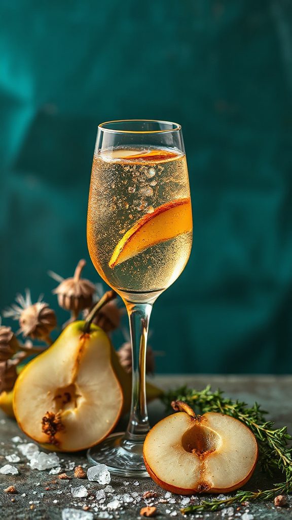 spiced cocktail with pear