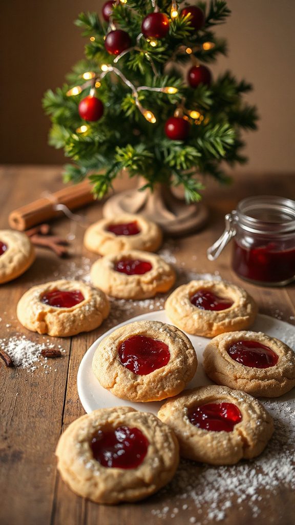 spiced cranberry thumbprint cookies