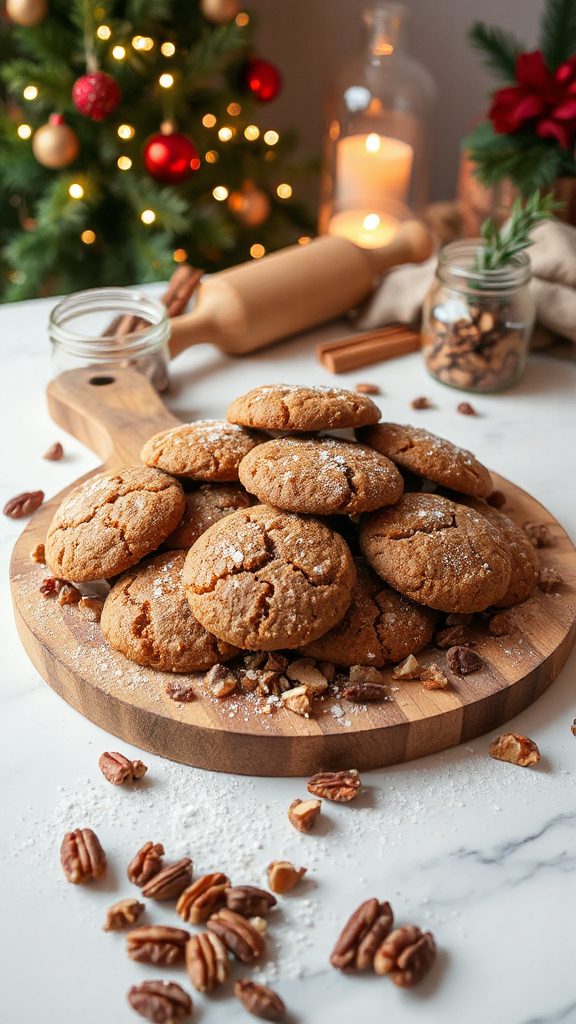 spiced ginger molasses nut cookies