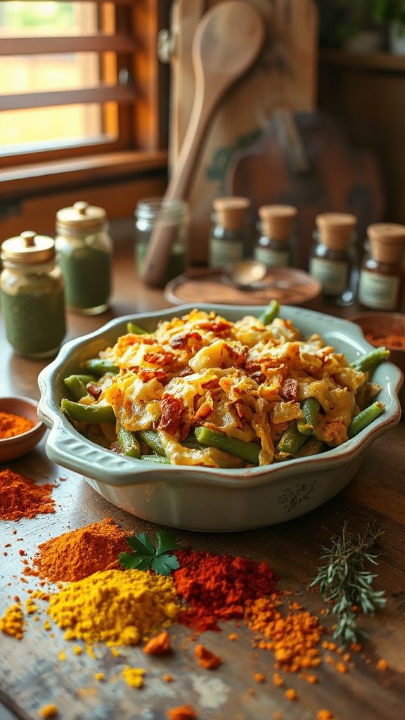 spiced green bean casserole