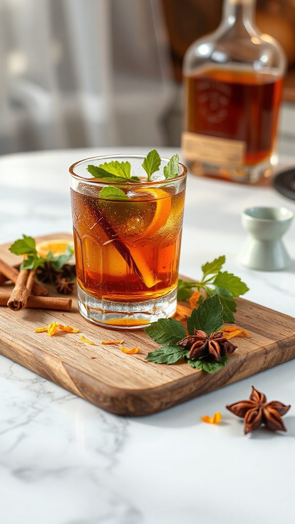 spiced maple sorrel cocktail