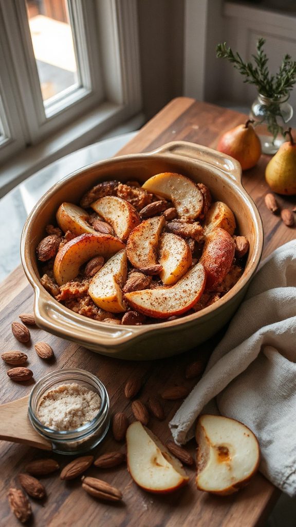 spiced pear almond breakfast bake