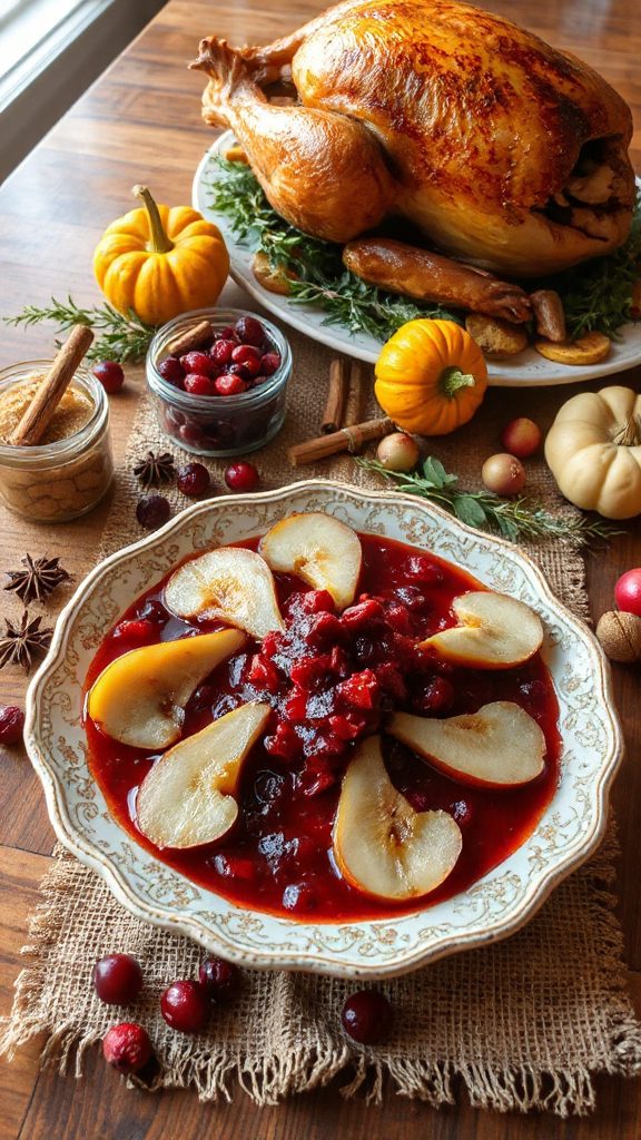spiced pear cranberry sauce
