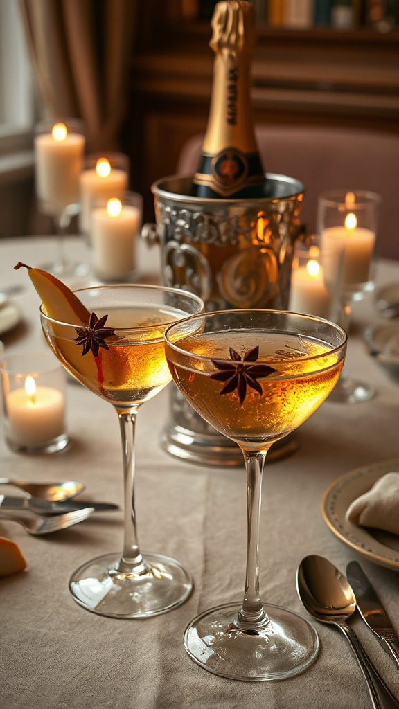 spiced pear prosecco martini