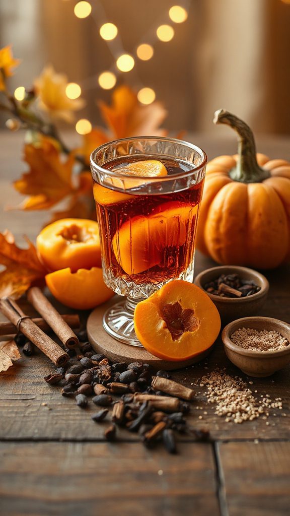 spiced persimmon rum cocktail