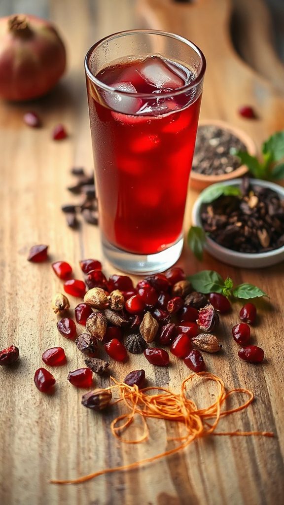 spiced pomegranate cocktail enhancement