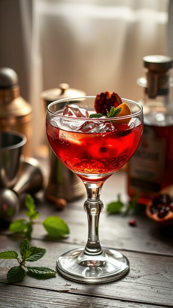 spiced pomegranate tequila cocktail
