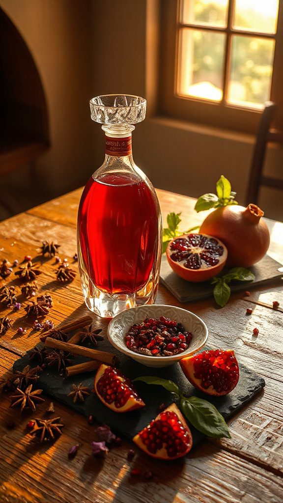 spiced pomegranate tequila cocktail