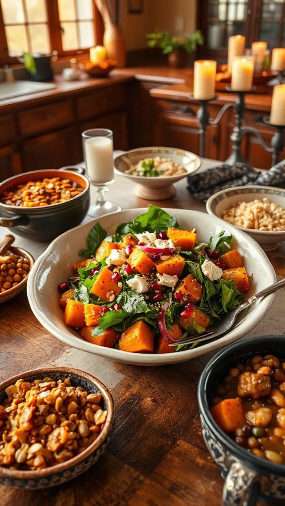 spiced pumpkin feta salad