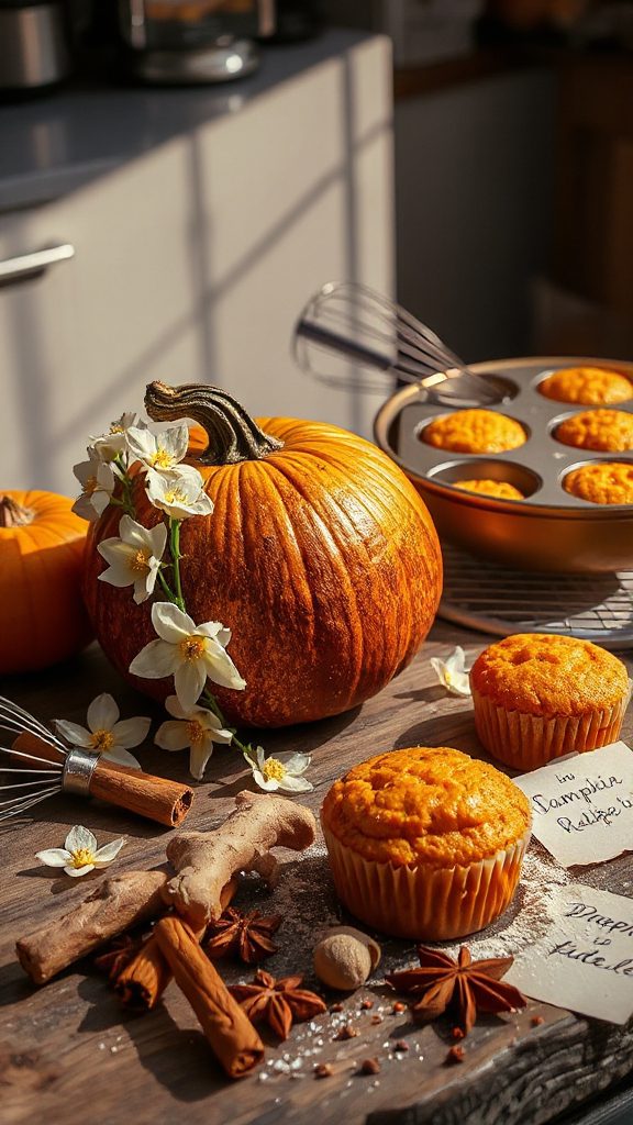 spiced pumpkin jasmine muffins
