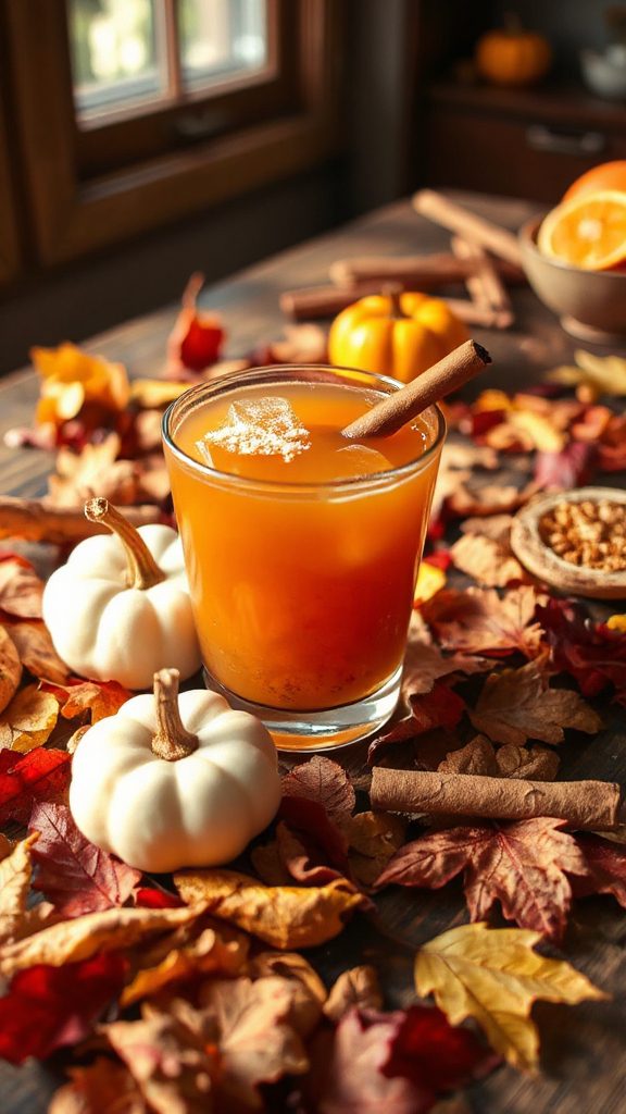 spiced pumpkin whiskey cocktail