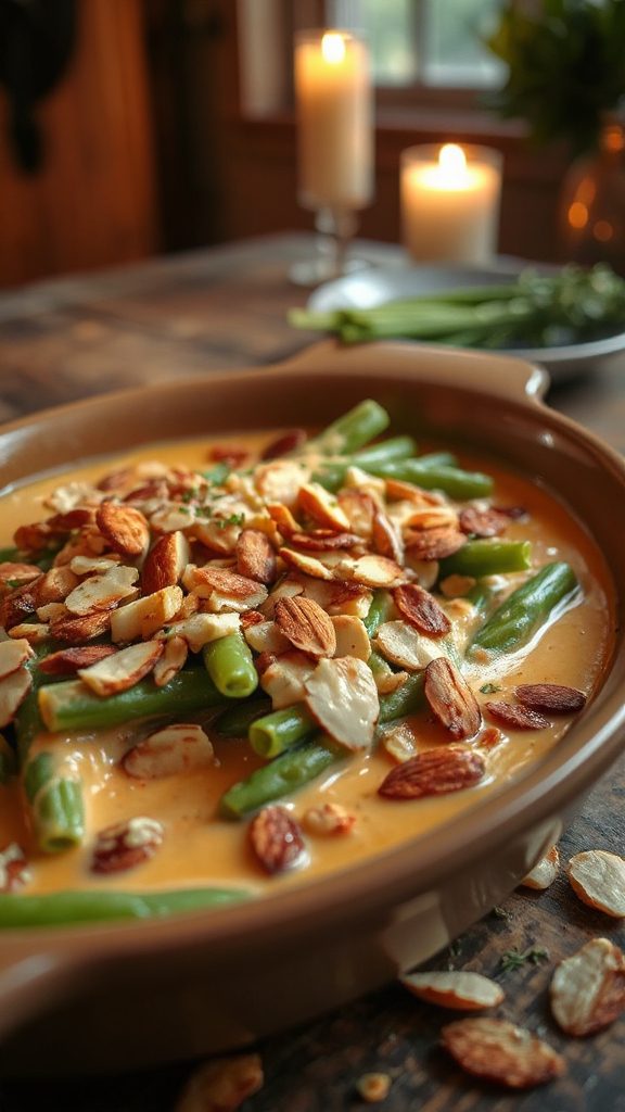 spicy almond green bean casserole