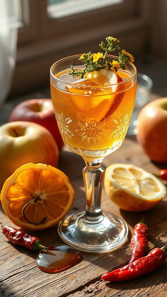 spicy apple gin cocktail