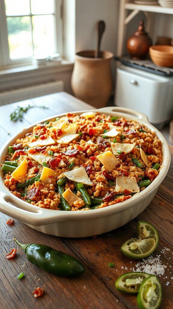 spicy bacon green bean casserole spicy bacon green bean casserole