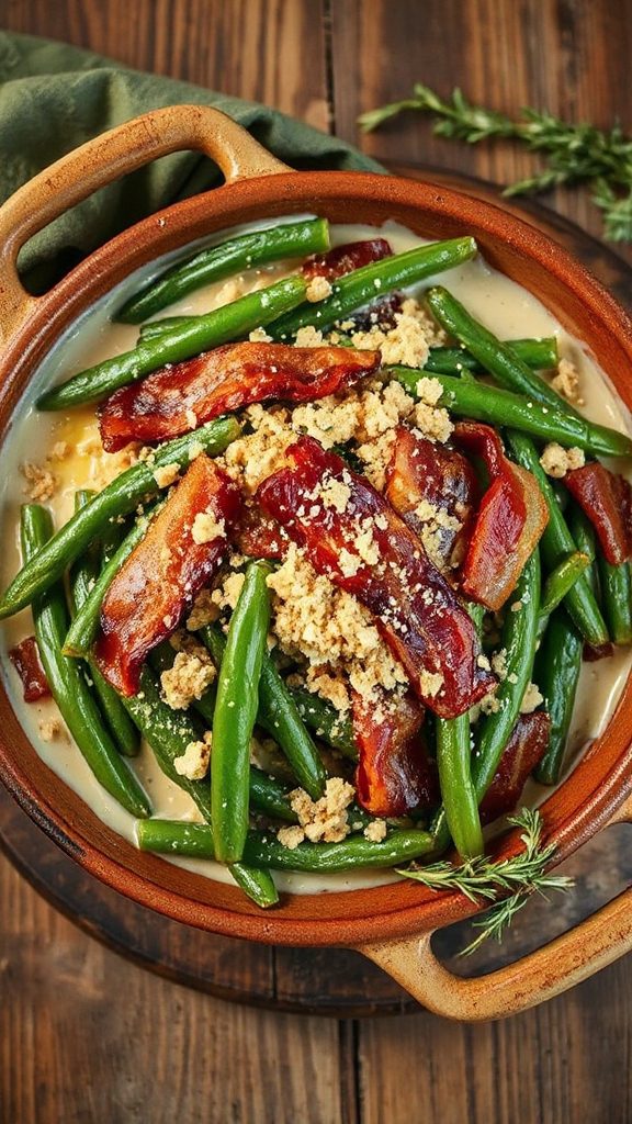 spicy bacon green bean casserole