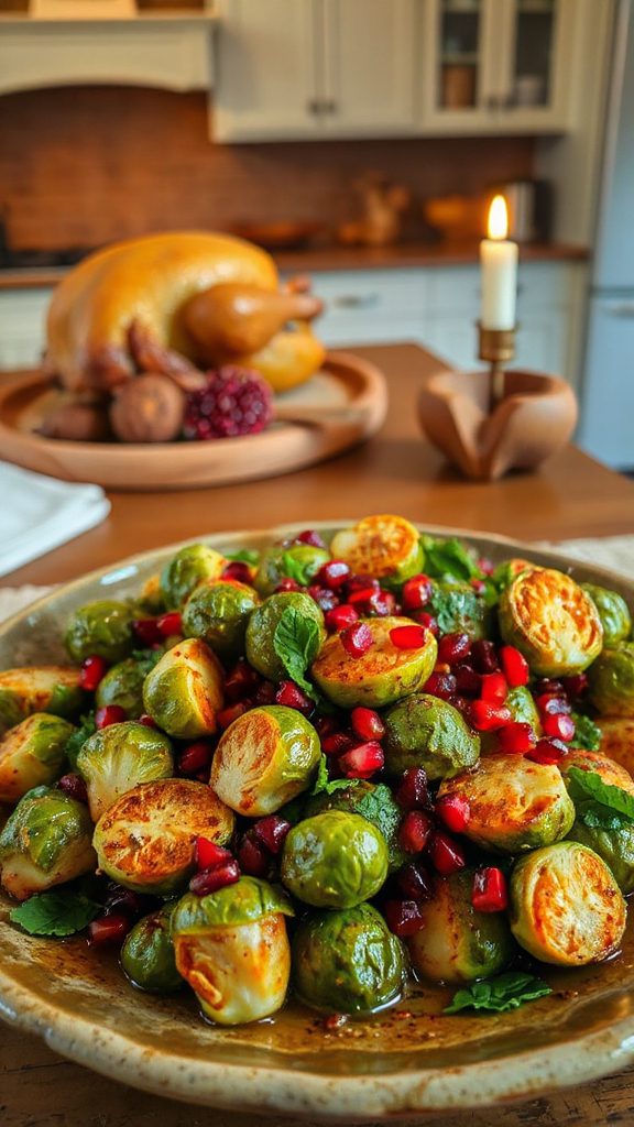 spicy brussels sprouts delightfully garnished