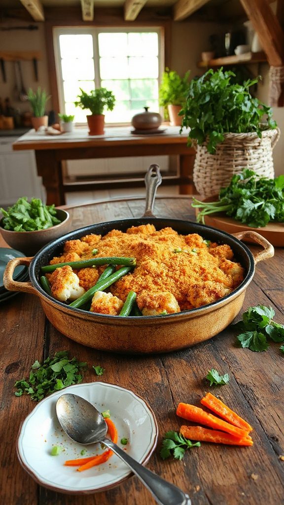 spicy buffalo green bean casserole